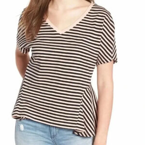 BP  Striped Sharkbite Hem Tee